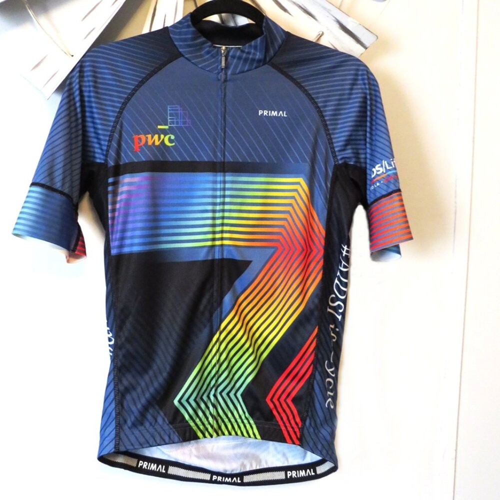 Primal PwC Men's Cycling Jersey – Race Cut,‎ Full Zip, Stay-Grip Waist